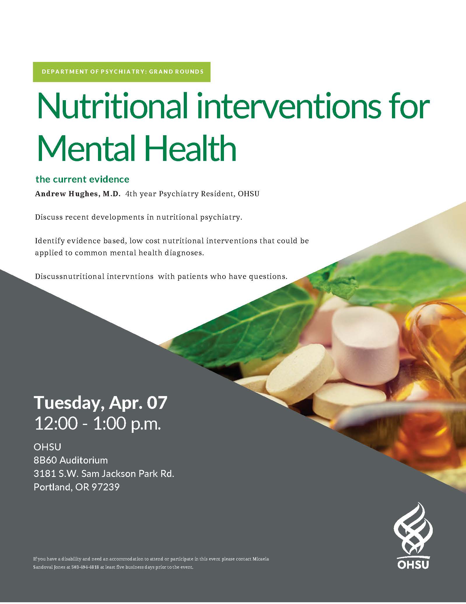 Nutritional Interventions for Mental Health (Psychiatry Grand Rounds
